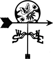 Wind vanes, Outdoor Garden Metal Weathervane with Owl Butterfly Rabbit Ornament, Wind Direction Indicator with Anti-Rust Coating for Farm Decor, Corrosion Resistant and Long-Lasting
