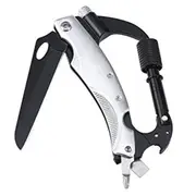 Edc Multi-Function Buckle Key Ring Mountaineering Survival Gadget White