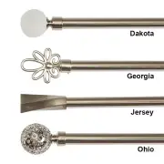 Metal Extendable Curtain Rod Pole Set 19/22mm