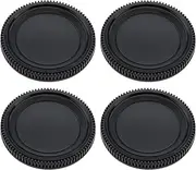OTOTEC 4 Pcs F Mount Plastic Body Cap Camera Protector Dust Cap Compatible with Nikon F Mount Film or Digital SLR Camera Black