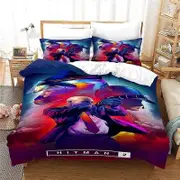 f1484 Bed Sheets Game Hitman Killer Bedding Set,Duvet Cover Comforter Bed Set Quilt Cover Pillowcase,King Queen Twin Size Boys Girls AdultseBed Sheet