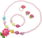 [Holibanna] Pink Jewelry Set 4pcs Sunflower Necklace Necklaces Cartoon Jewelry Cartoon Earrings Jewelry Sunflower Bracelet Cartoon Necklace Sun Flower Set Chain Child Pink