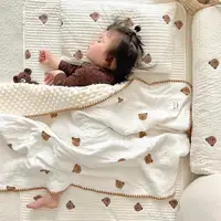 在飛比找ETMall東森購物網優惠-ins嬰兒紗布豆豆毯夏季新生兒棉蓋毯幼兒午睡毯安撫毯兒童空調