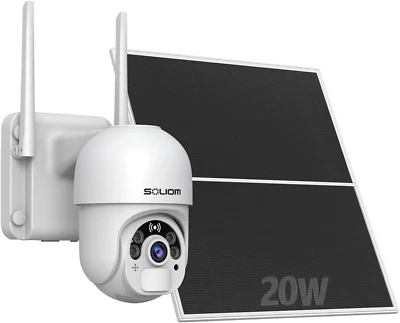 Solar Security Cameras Wireless Outdoor Wifi 2.4Ghz [24/7 Record] with 20W Solar
