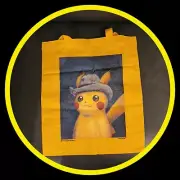 Pokemon x Van Gogh Pikachu Grey Felt Hat Canvas / Tote Bag *IN HAND*