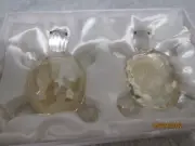 Oleg Cassini Set Of 2 Pale Amber Turtles New In Box