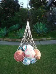 BALL CARRY NET holds 12 balls DRAWSTRING football soccer netball training - NEW!