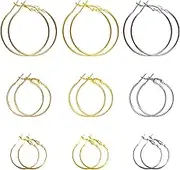 90pcs Beading Hoop Earrings Finding,FOLOTE Open Earring Beading Hoop for Jewelry Making DIY Crafts 25mm 30mm 35mm
