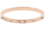 Swarovski Tactic Rose Gold Tone Bangle With White Crystal 5098368 For Women