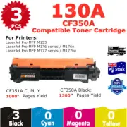3x Non-OEM HP 130A Toner CF350A BLACK ONLY for M177fw M176n M153 M176 M177 MFP