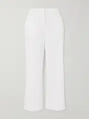 [Theory] Theory - Terena Cropped Linen-blend Wide-leg Pants - White - US10 US 10 White