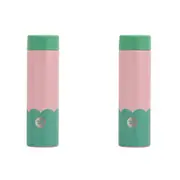 2x Annabel Trends Stainless Steel Wave 300ml Mini Bottle Double Wall Musk Green