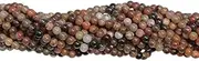 RRJEWELZ 13 inch Strand of gem African Petrified Wood Agate 6mm Round Smooth Beads for DIY Jewelry Making. African Petrified Wood Agate Beads Strand #BD-00165