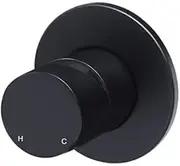 Meir Round Wall Mixer Trim Kit with Pinless Handle – Seamless Minimalist Design (in-Wall Body Not Included), Smooth Temp Control | for Shower, Bathroom, Kitchen or Laundry in Matte Black