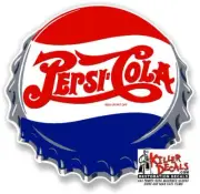 (PC-209) 15" PEPSI CAP SODA DECAL POP VENDING MACHINE COOLER