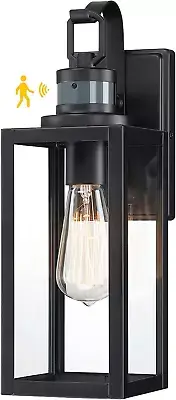 Motion Sensor Outdoor Wall Lantern, Dusk to Dawn Wall Lighting Sconce, Modern Ma