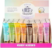 Ruby Kisses Broadway Vita-Lip Clear Lip Gloss (48 Pack), Ultra-Hydrating & Soothing Formula with Vitamins, High-Shine Non-Sticky Finish Lip Balm with Mint, Rosehip, Coconut, Mango, Argan, Honey, Shea
