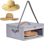 [Generic] Hat Box for Travel | Cowboy Hat Boxes Storage Case | Headwear Container with Shoulder Strap and Double Handles for Friends, Men, Women, Family