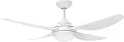 HPM Serene 4 Blade AC Ceiling Fan with Light 1220mm 48in White