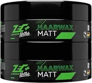 ZEC+ Lifestyle Hair Wax - 2 Pieces Each 150 ml Matte Hair Wax for Perfect Hair Styling, Smooth Hair Pomade for Ultra Strong Hold without Gluing, Vegan & Free from Animal Testing