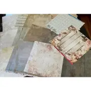 Scrapbook Blue Fern Studios Tranquility Reminisce, Kaiser Craft Ephemera READ