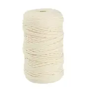 Macrame Cord, Soft Cotton Colored Macrame Yarn Rope 3mm x 218 Yard Cream