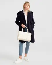 [Belle & Bloom] Palm City Wool Blend Coat - Navy