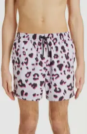 $314 Dries Van Noten Men's White Leopard-Print Swim Trunks Swimwear Size M