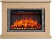 ModaLiving Opal 2000W Electric Fireplace Heater Mantel Suite (Natural Oak)