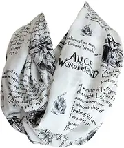 [Etwoa] Lewis Carroll Alice in Wonderland Book Quotes White Infinity Scarf