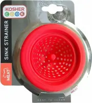THE KOSHER COOK Red Silicon Kitchen Sink Strainer Debris Remover - Easy To Clean