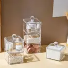 Transparent Cosmetic Storage Box Dustproof Cotton Swab Dispenser Home
