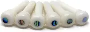 Unslotted Pure Bone Bridge Pins with Abalone Dot Inlay for 6 & 12 String Acousti