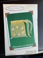 2003 Hallmark Miniature Ornament Set Presents of Angels 6 Charms all Mint in Box