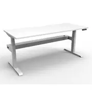 Single Sided Workstation With Cable Tray Natural White And White