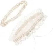 [LIFKOME] 2pcs Garters for Wedding Lace Bowknot Bridal Band Elastic Leg for Bride