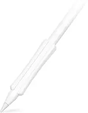 NimbleGrip 2 Premium Silicone Ergonomic Dual Sided Grip Case Holder Comfort Sleeve, Works with Squeeze Double-Tap and Wireless Charging, Compatible with Apple Pencil Pro 2nd Gen and USB-C (White)
