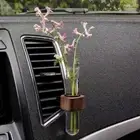 Wooden Car Flower Vase Clip Mini Car Vent Decor New Hydroponic Test Tube Vase