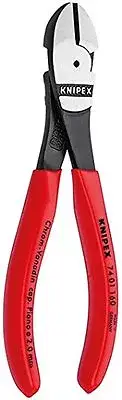 Knipex 7401160 High Leverage Diagonal Cutters Black Plastic Coated 6 1/4 In