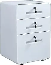 Metal Office Storage File Cabinet with 3/4 Drawer, Under Desk Storage Cabinet