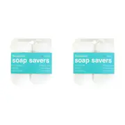 4pc Annabel Trends Spa Reusable Soap Saver Foaming Exfoliating Pouch White