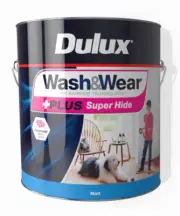 DULUX 4 LITRE WASH/WEAR INTERIOR MATT SUPERHIDE STRONG- WHITE colour paint