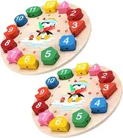BESPORTBLE Penguin Clock Puzzle Toy Boys and Girls Learning Clock Blocks Educational Time Sorting Toy for Children