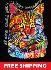 T-SHIRT-CAT-IF CATS COULD TALK...THEY WOULDN'T