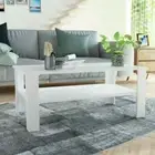 Wooden Coffee Table Sofa Lounge Side Storage Shelf Wood 100x59x42cm White