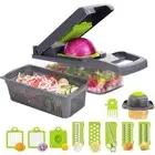 11 In 1 Vegetable Chopper Fruit Slicer Slicer Cutter with Drain Basket Potato