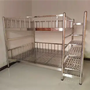 好物上新 床架 單人加大床架 床 雙人床不銹鋼床雙層子母床304加厚兒童上下鋪鐵架床高低床架簡約經濟型雙人床架 簡約現代