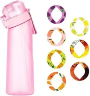 Sports Air Water Bottle, 650ML Scent Water Cup with 7 Flavour Pods, 0% Sugar Water Cup BPA Free With Straw, Sports Water Bottle Suitable for Outdoor Sports (Matte Pink)