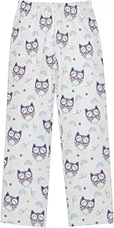 [ZZXXB] Lovely Owls Pattern Boys Long Pants Soft Trousers Elastic Waist Kids Lounge Bottoms with Pockets S-XL