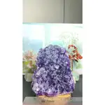 天然紫水晶 DRUZY GEODE 支架烏拉圭非拋光高檔